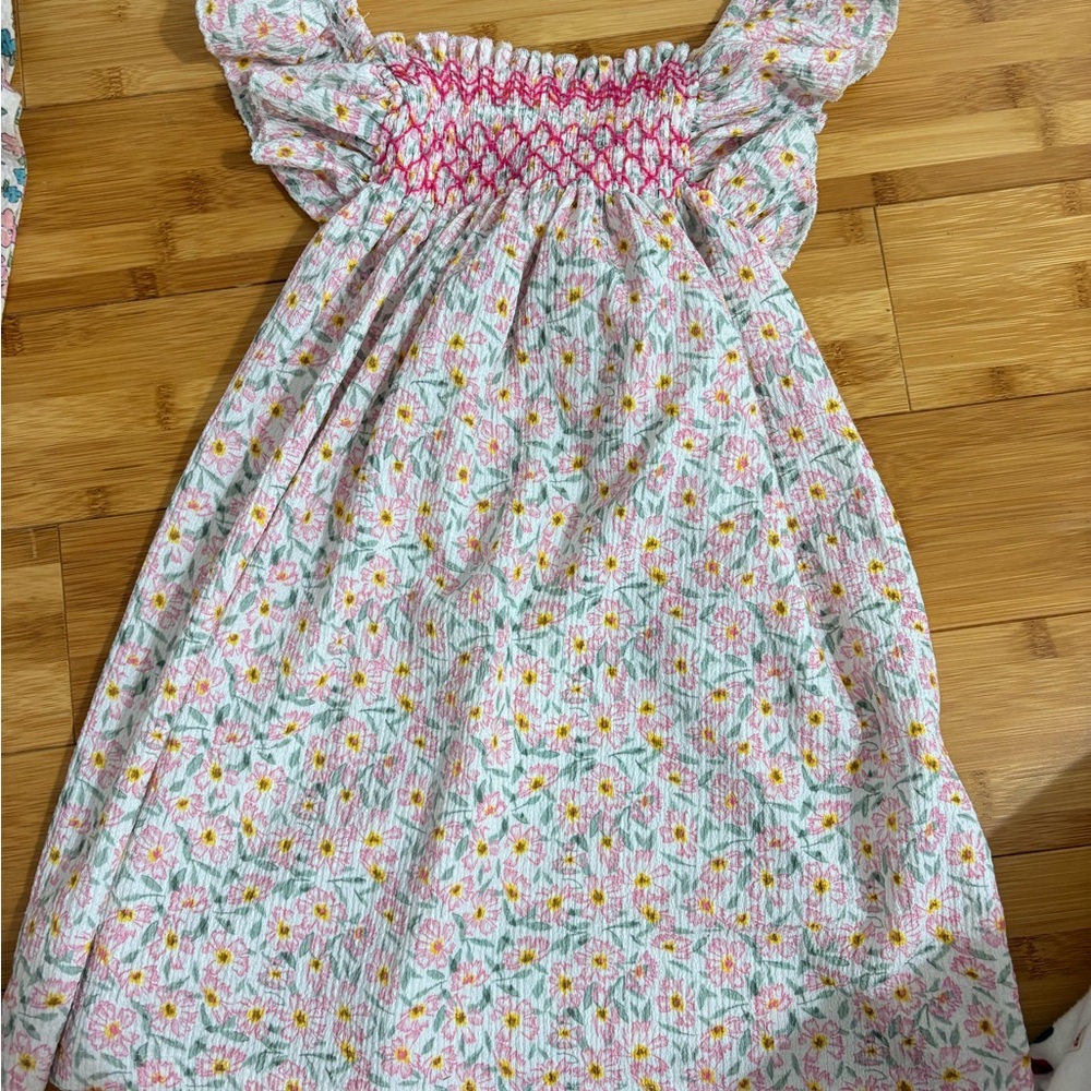 ZARA Floral Pink and White Kids Dress